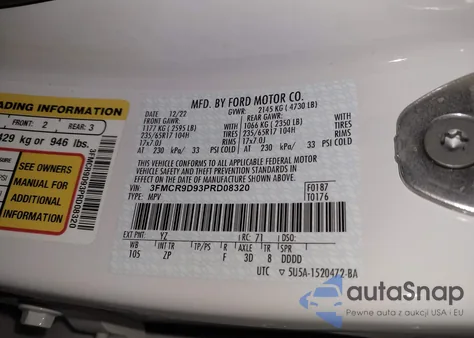 2023 Ford Bronco Sport Badlands from USA, damaged, VIN 3FMCR9D93PRD08320